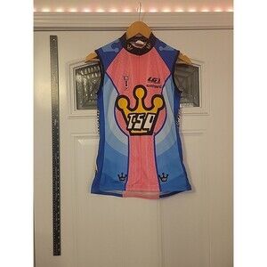 Louis Garneau Cycling Jersey Womens Small Pink Blue TSQ Crown The Speed Queen LG